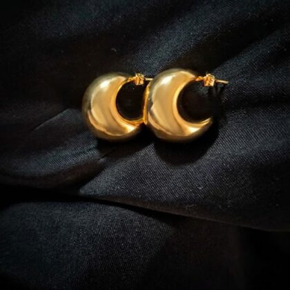 Sculpted Gold Wave Earrings